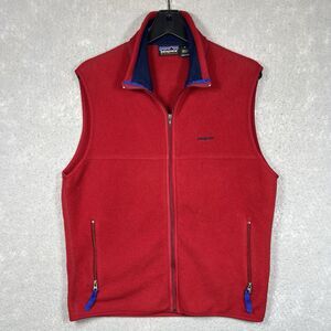 Vintage Patagonia Synchilla Vest Men’s Medium Red Full Zip Rare Made In USA 1998